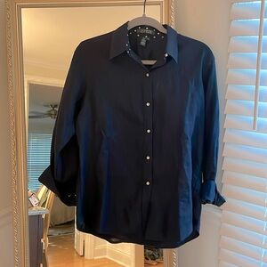 Ralph Lauren 100% Linen shirt - Navy, size M